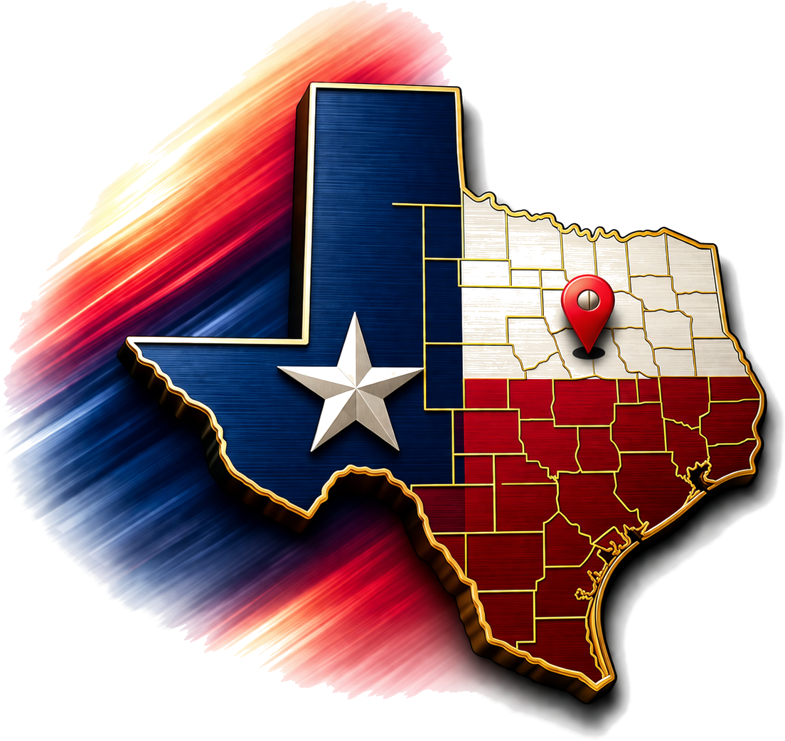 Texas map — Dallas location